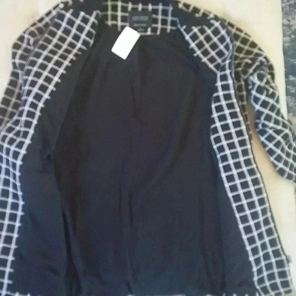 Sanctuary City Coat Black and White‎ Check Pockets Collarless Size Medium NWT - Picture 14 of 14